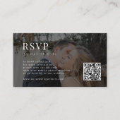 Minimal moderne Foto QR Code Hochzeit RSVP Begleitkarte (Vorderseite)