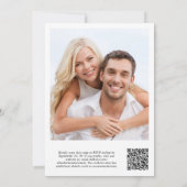 Minimal moderne Foto QR Code Hochzeitsszenierung E Einladung (Rückseite)