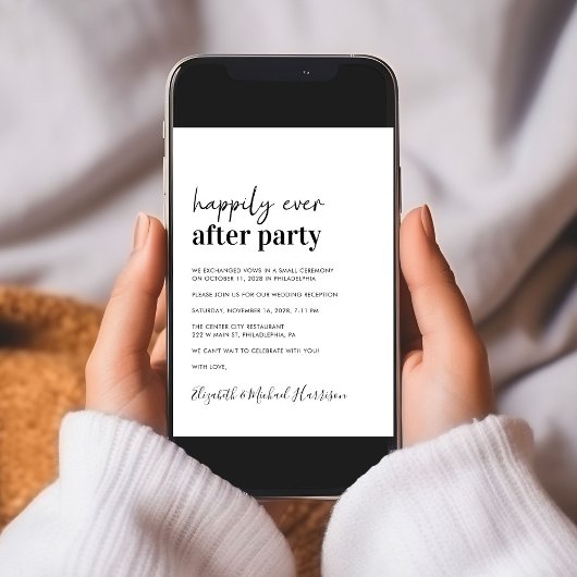 Minimal moderne Foto QR Code Hochzeitsszenierung E Einladung