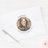 Minimal Moderne Foto Rücksendeadresse Runder Aufkleber (Umschlag)