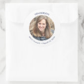 Minimal Moderne Foto Rücksendeadresse Runder Aufkleber (Tasche)