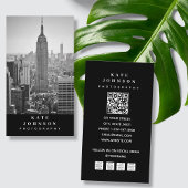 Minimal moderne Fotograf QR Code Social Media Visitenkarte