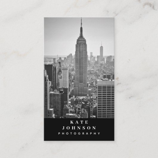 Minimal moderne Fotograf QR Code Social Media Visitenkarte (Vorderseite)