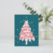 Minimal Moderne frohe Weihnachten Postkarte (Stehend Vorderseite)