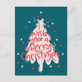 Minimal Moderne frohe Weihnachten Postkarte (Vorderseite)