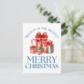 Minimal Moderne frohe Weihnachten Postkarte (Stehend Vorderseite)