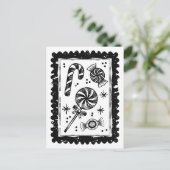 Minimal Moderne frohe Weihnachten Postkarte (Stehend Vorderseite)