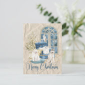Minimal Moderne frohe Weihnachten Postkarte (Stehend Vorderseite)