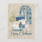 Minimal Moderne frohe Weihnachten Postkarte (Vorderseite)