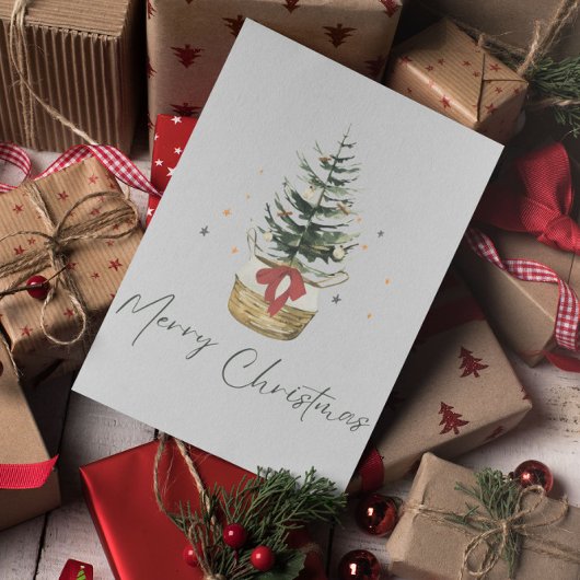 Minimal Moderne frohe Weihnachten Postkarte