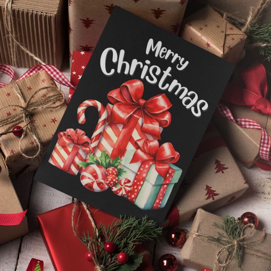 Minimal Moderne frohe Weihnachten Postkarte