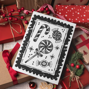 Minimal Moderne frohe Weihnachten Postkarte