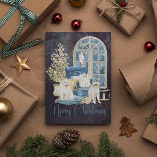 Minimal Moderne frohe Weihnachten Postkarte