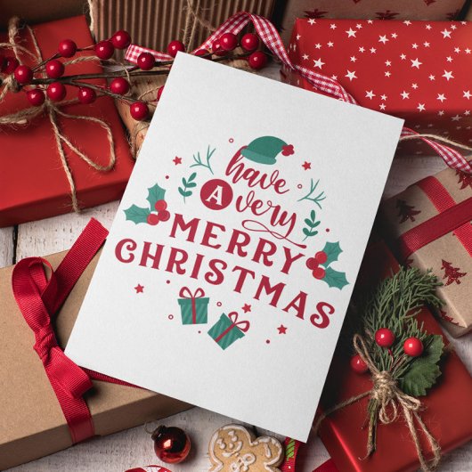 Minimal Moderne frohe Weihnachten Postkarte