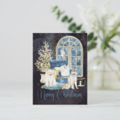 Minimal Moderne frohe Weihnachten Postkarte (Stehend Vorderseite)