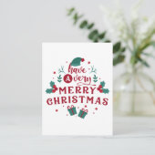 Minimal Moderne frohe Weihnachten Postkarte (Stehend Vorderseite)