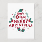 Minimal Moderne frohe Weihnachten Postkarte (Vorderseite)