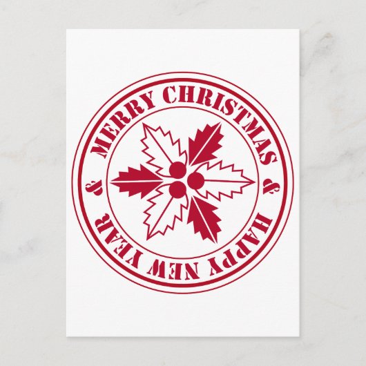 Minimal Moderne frohe Weihnachtskarte Postkarte (Vorderseite)