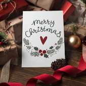 Minimal Moderne frohe Weihnachtskarte Postkarte