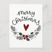 Minimal Moderne frohe Weihnachtskarte Postkarte (Vorderseite)