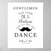 Minimal moderne Gentlemen Bad Sign Wedding Poster