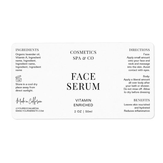 Minimal moderne Gesichtserkennung Serumflasche (Vorne)