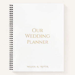 Minimal Moderne Gold Schrift Unser Hochzeitsplaner Notizblock
