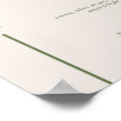 Minimal Moderne graue und olive grüne Hochzeitssti Poster (Ecke)