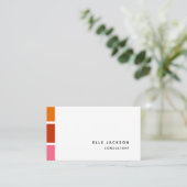 Minimal moderne, helle Farbeinstellung Visitenkarte (Stehend Vorderseite)