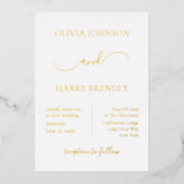 Minimal moderne Hochzeit Real Gold Foil Einladung (Vorderseite)