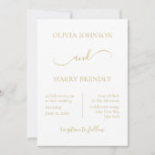 Minimal moderne Hochzeitseinladung | Gold Black Einladung (Vorderseite)