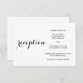 Minimal moderne Hochzeitsempfangskarte Begleitkarte (Vorne/Hinten)