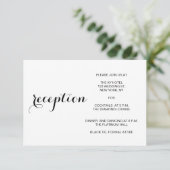 Minimal moderne Hochzeitsempfangskarte Begleitkarte (Stehend Vorderseite)