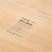 Minimal moderne Hochzeitsempfehlung Acryleinladungen (Ablage )