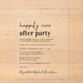 Minimal moderne Hochzeitsempfehlung Acryleinladungen (Vorderseite)