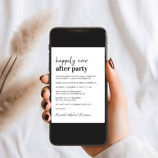 Minimal moderne Hochzeitsempfehlung Einladung