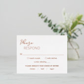 Minimal moderne Hochzeitsfolie RSVP Card Folie Einladungspostkarte (Stehend vorne)
