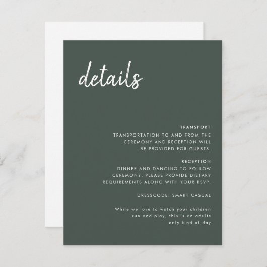 Minimal moderne Hochzeitskarte RSVP Karte (Vorne/Hinten)