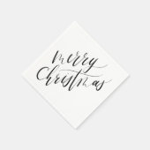 Minimal, moderne Kalligraphie, frohe Weihnachten Serviette (Ecke)