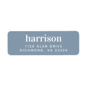 Minimal moderne Lettering Dusty Blue Rücksendeadre (Vorne)