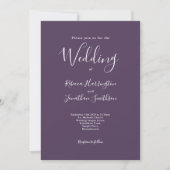 Minimal moderne Lila Hochzeit Einladung (Vorderseite)