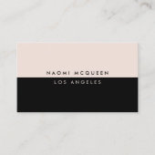 Minimal moderne Luxus Blush Pink Black Visitenkarte (Vorderseite)