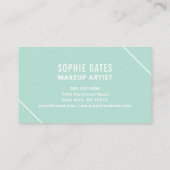 Minimal moderne Mint weiß schlicht Elegant Klasse Visitenkarte (Rückseite)