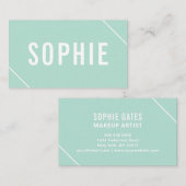 Minimal moderne Mint weiß schlicht Elegant Klasse Visitenkarte (Vorne/Hinten)