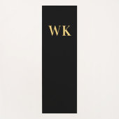 Minimal moderne Monogram-Initials Schwarzes Gold Yogamatte (Vorderseite)