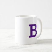 Minimal moderne Monogramm Anfangsbuchstabe dunkel Kaffeetasse (VorderseiteRechts)