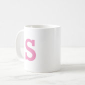 Minimal moderne Monogramm Niedlich rosa Anfangsbuc Kaffeetasse (Vorderseite Links)