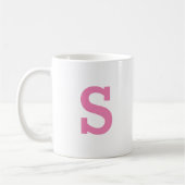 Minimal moderne Monogramm Niedlich rosa Anfangsbuc Kaffeetasse (Links)