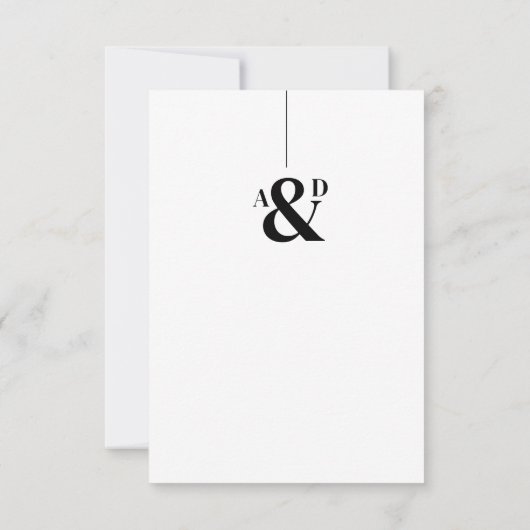 Minimal moderne Monohrom Einfache Hochzeit RSVP Karte (Rückseite)