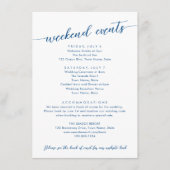 Minimal moderne Navy Blue Hotel und Weekend Events Begleitkarte (Vorderseite)